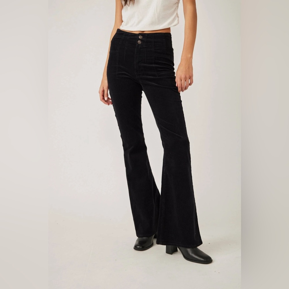 We The Free Black High-Waisted Flare Pants